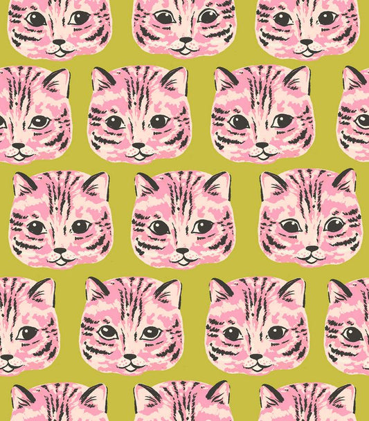 Oops! All Cats - CANVAS Meow Meow in Pistachio - Sarah Watts - Ruby Star Society (Pre-order: June 2027)