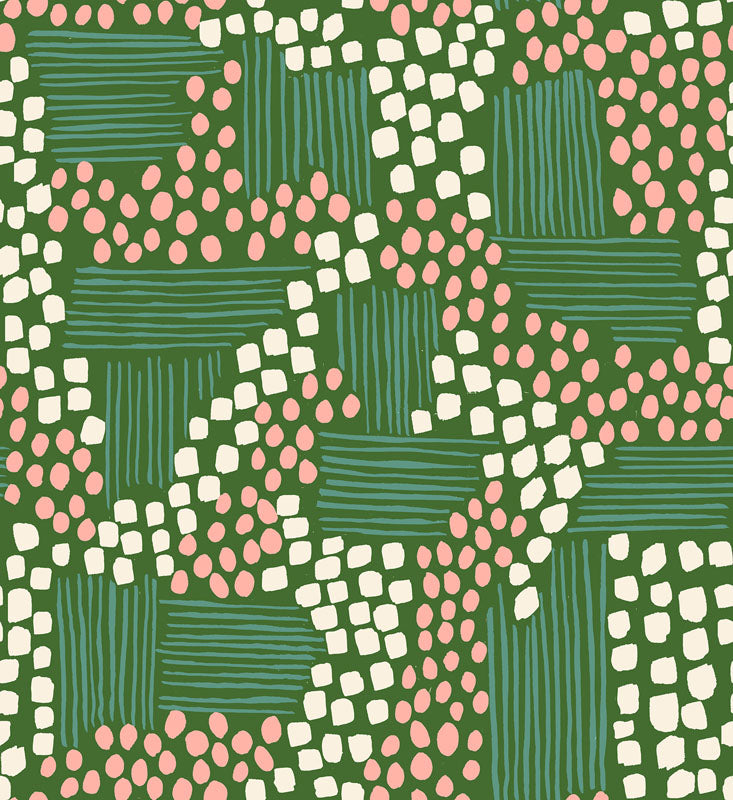 Reimagined Landscapes - RS6049-14 - Endpaper Green - Jen Hewett - Ruby Star Society