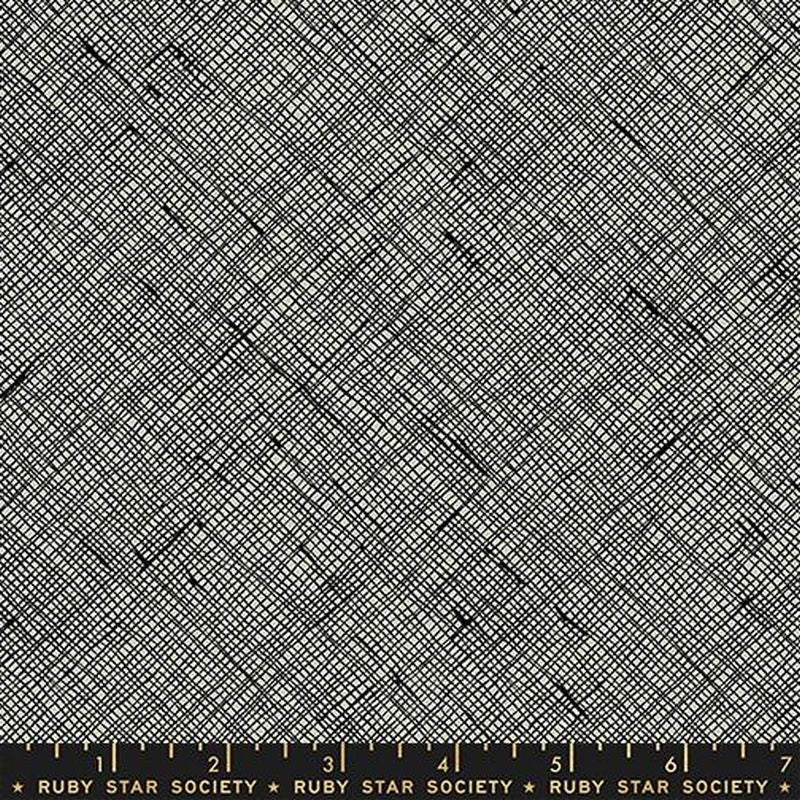 Memento - Crosshatch in Black - Carolyn Friedlander - Ruby Star Society (Pre-order: Aug 2026) - Dinkydoo Fabrics