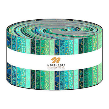Shimmer Metallic Precuts - Jelly Roll - Lagoon/Peacock - Northcott (Pre-order: Mar 2026)
