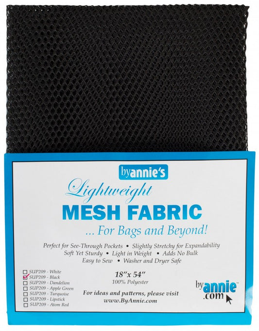 Lightweight Mesh Fabric by ByAnnie - Black (Pre-order: Apr 2026) - Dinkydoo Fabrics