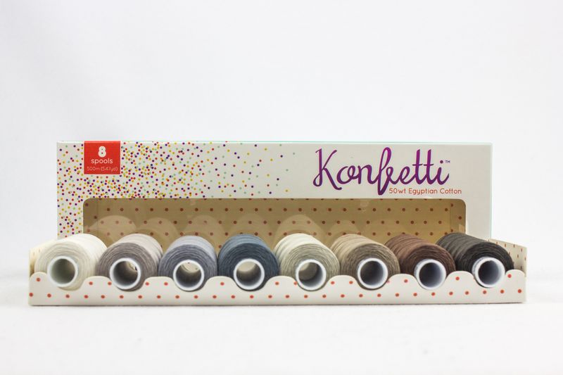 Konfetti 8 Pack - Sand and Seaglass - Cotton 50wt 547yd (500m) - WonderFil Specialty Threads (Pre-order: Jan 2026)