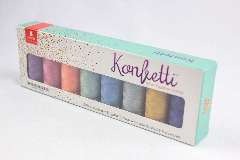 Konfetti 8 Pack - Shaded Velvet - Cotton 50wt 547yd (500m) - WonderFil Specialty Threads (Pre-order: Feb 2026)