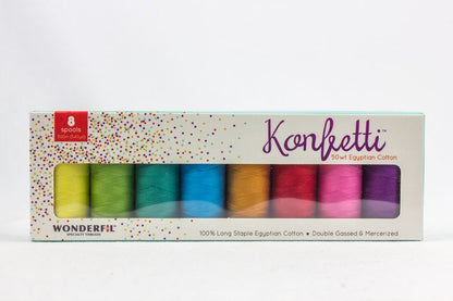 Konfetti 8 Pack - Spectrum - Cotton 50wt 547yd (500m) - WonderFil Specialty Threads (Pre-order: Jan 2026)