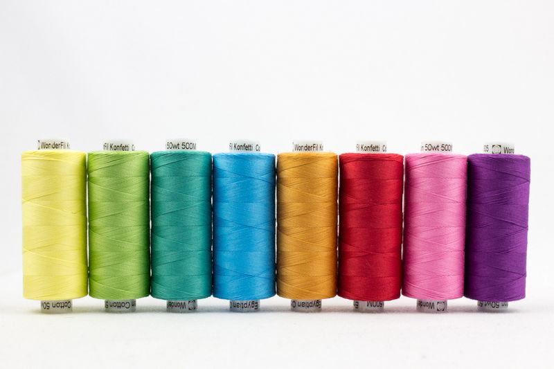 Konfetti 8 Pack - Spectrum - Cotton 50wt 547yd (500m) - WonderFil Specialty Threads (Pre-order: Jan 2026)