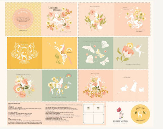Unicorn Dreams - PANEL UD25721 - Ginger Deverell - Poppie Cotton