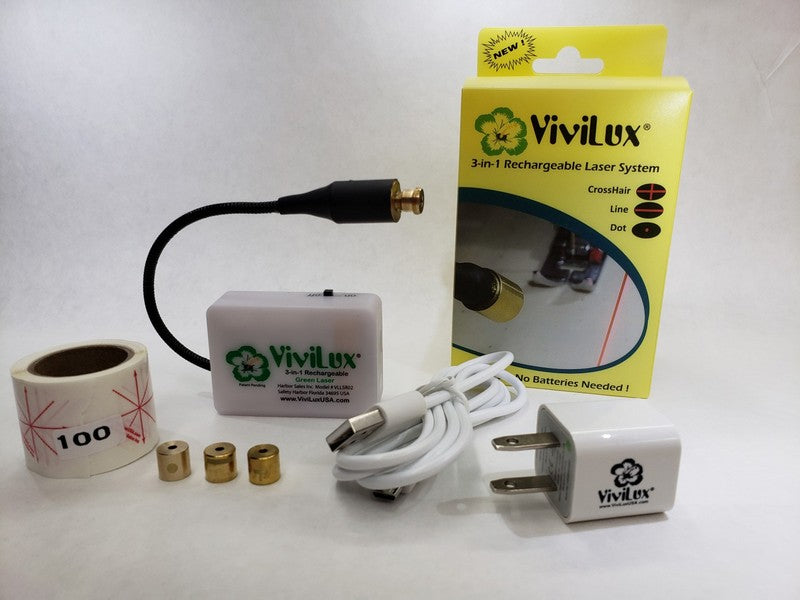 ViviLux 3 In 1 Rechargeable Green Laser System with Magnet and USB Plug (Pre-order: Jan 2026)