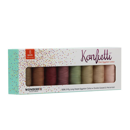 Konfetti 8 Pack - Vintage Veranda - Cotton 50wt 547yd (500m) - WonderFil Specialty  (Pre-order: Jan 2026)