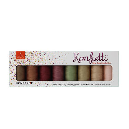 Konfetti 8 Pack - Vintage Veranda - Cotton 50wt 547yd (500m) - WonderFil Specialty  (Pre-order: Jan 2026)