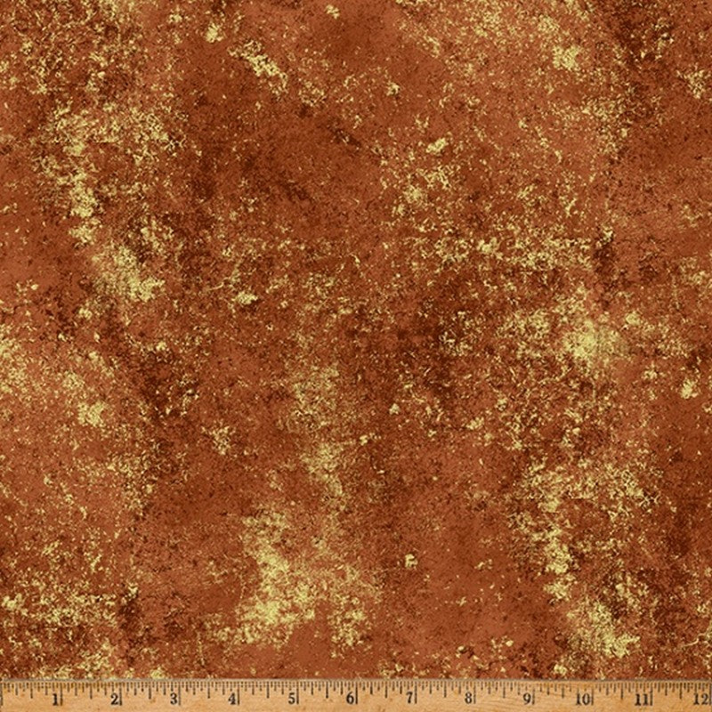 Blue Jay Song - Rust Gold Metallic W5363-39G - Hoffman Fabrics (Pre-order: May 2024)