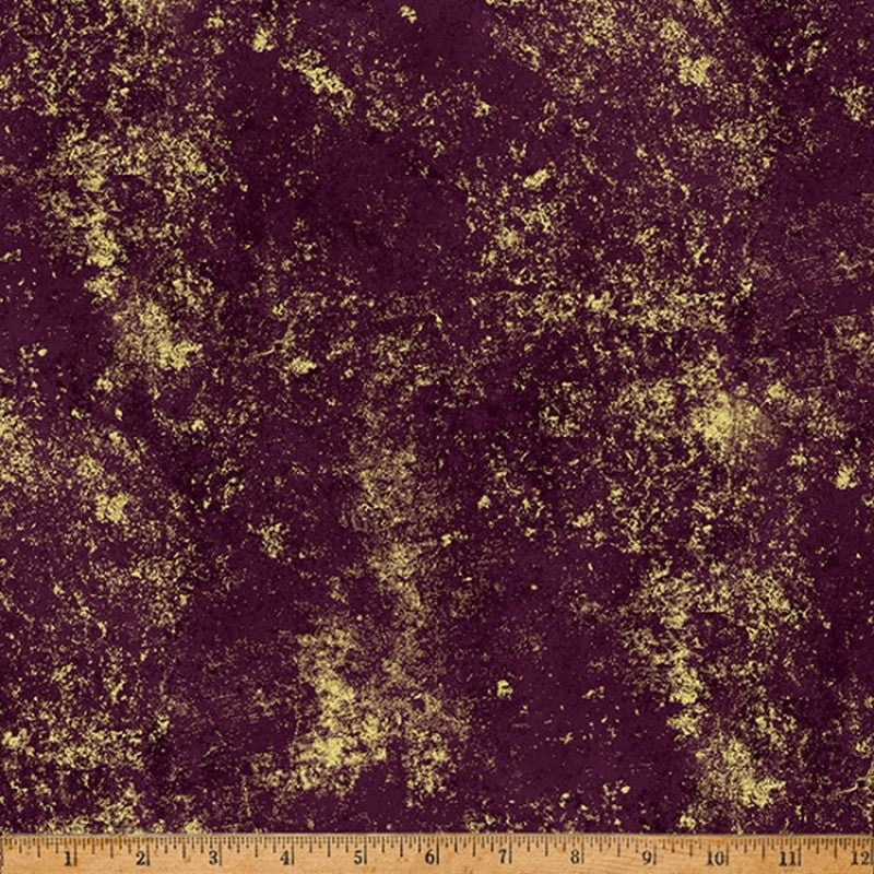 Blue Jay Song - Plum Gold Metallic W5363-46G - Hoffman Fabrics (Pre-order: May 2024)