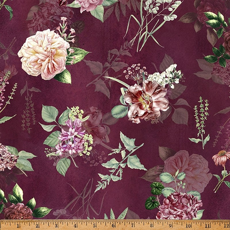 Botanical Charm - Mulberry W5371-428 - Hoffman Fabrics (Pre-order: May 2024)