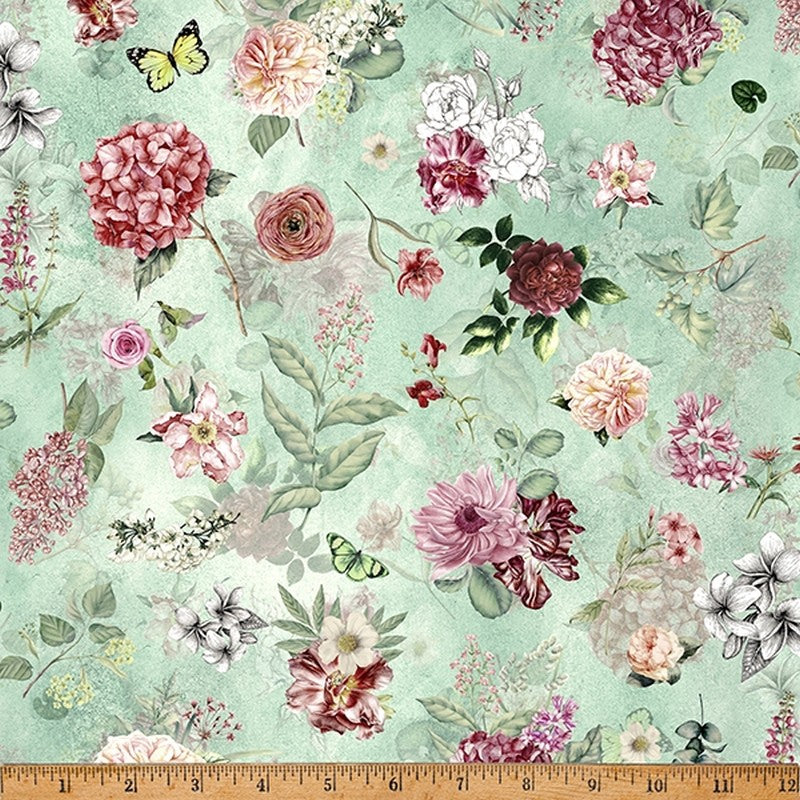 Botanical Charm - Mint W5372-74 - Hoffman Fabrics (Pre-order: May 2024)