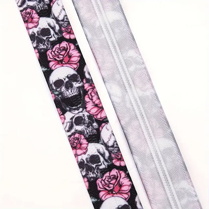 Zipper Set Nylon #5 - Floral Skulls (4.9 Yards & BONUS 10 Pulls)