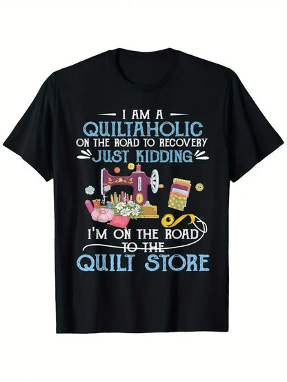 Quilting T-Shirt - Quiltaholic (100% Cotton) (Pre-order: Feb 2026)