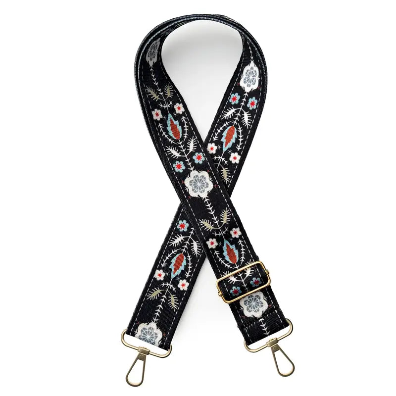 Nylon Adjustable Shoulder Strap - Black Snowflake (47")