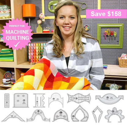 Creative Grids - Angela Walters Machine Quilting Rulers 12 Piece Set (Pre-order: Jan 2026)
