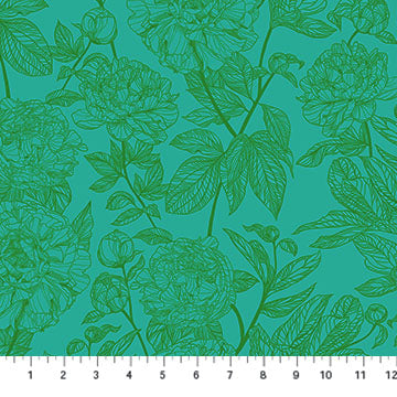 Indelible - Peony Jade (AMT1003-78C) - Anna Maria - Northcott - Full Bolt (10m)