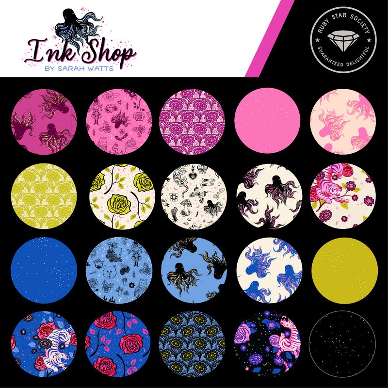 Ink Shop - Fat Quarter Bundle - Sarah Watts - Ruby Star Society (Pre-order: Nov 2026)