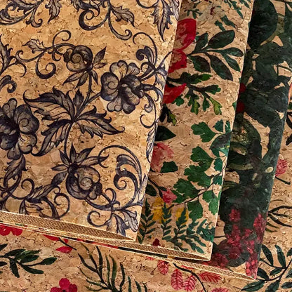 Faux Leather - Paisley Floral Cork (8pc) (8.2" x 11.8")