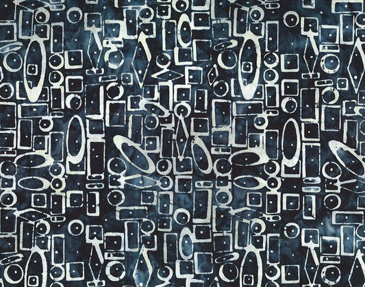 4th & Main Favourites Banyan Batiks - Boxes Midnight (82003-49) Northcott - Full Bolt (11m)