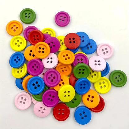 Wooden Buttons 4 Hole (0.45") 100pc