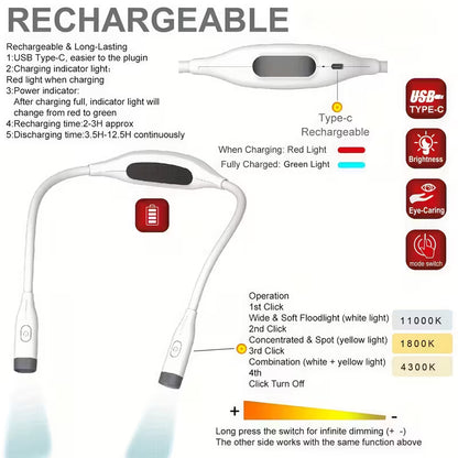 BrightBuddy LED Bendable Rechargeable Neck Light (USB)