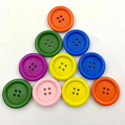 Wooden Buttons 4 Hole (0.45") 100pc