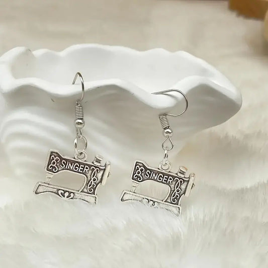 Vintage Singer Sewing Machine Earrings