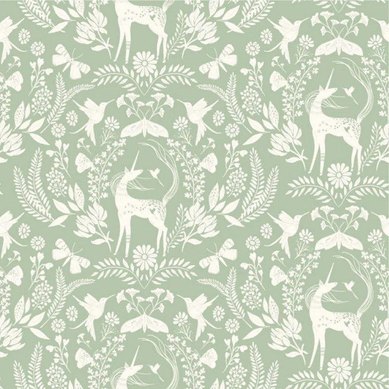 Unicorn Dreams - Enchanted in Mint - Ginger Deverell - Poppie Cotton