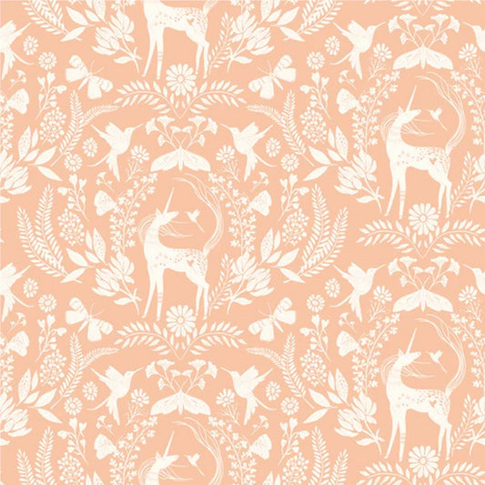 Unicorn Dreams - Enchanted in Peach - Ginger Deverell - Poppie Cotton