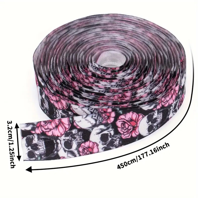 Zipper Set Nylon #5 - Floral Skulls (4.9 Yards & BONUS 10 Pulls)