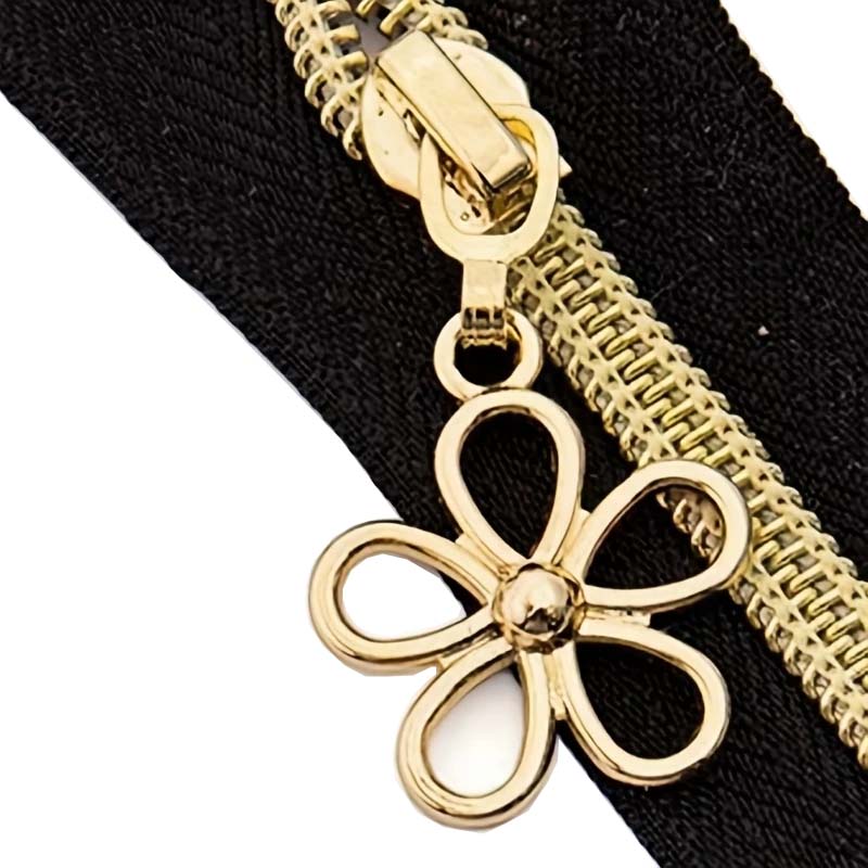 Golden Flower Zipper Pull #5