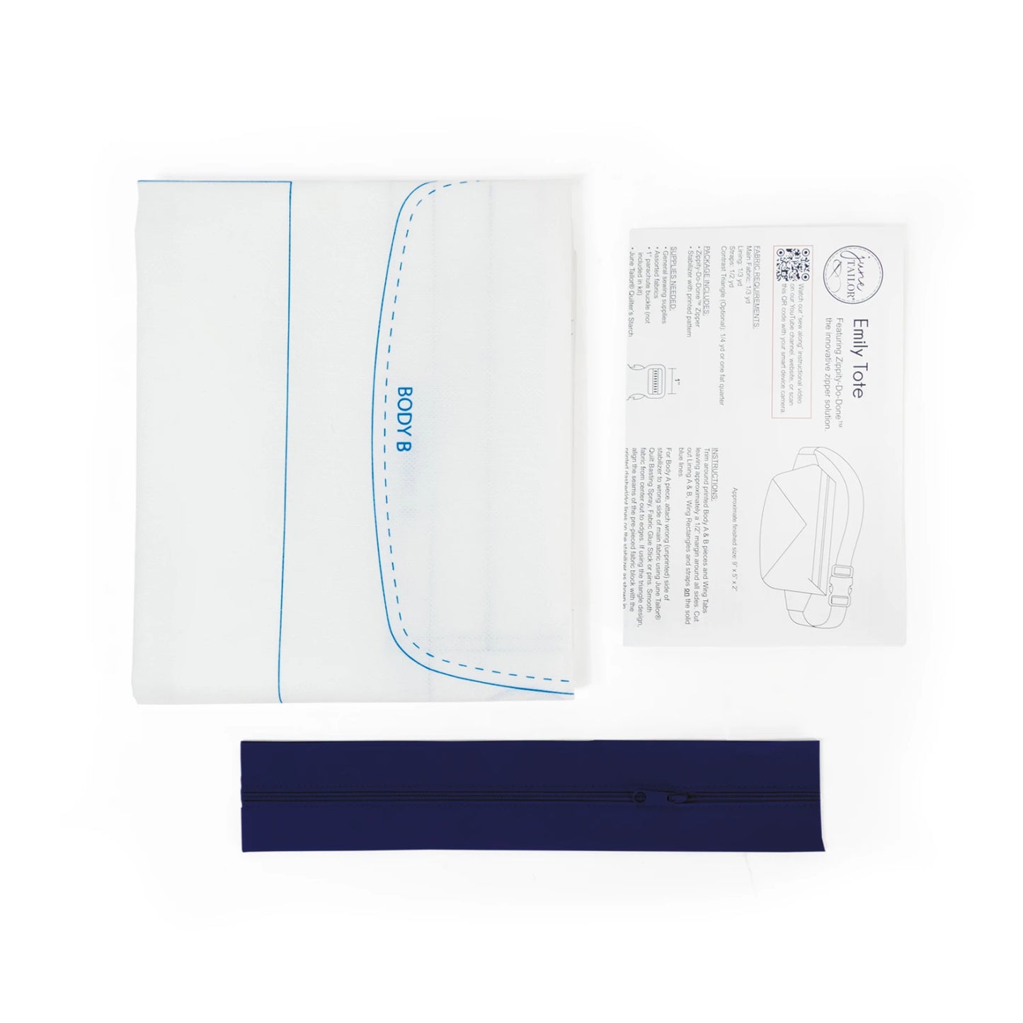 Quilt As You Go Emily Tote Zippity Do Done Navy - June Tailor (Pre-order: Mar 2026)