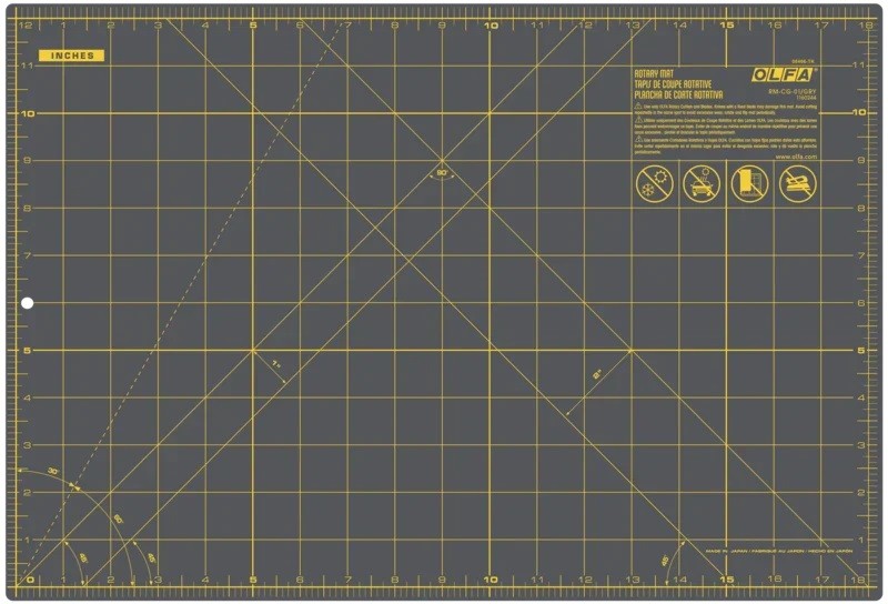 Cutting Mat 12" x 18" Grey - Olfa