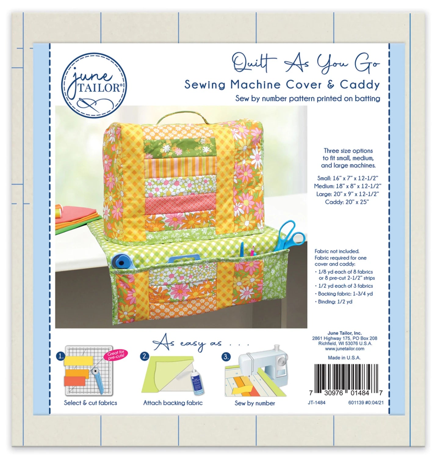 Quilt as You Go Sewing Machine Cover Caddy - June Tailor (Pre-order: Mar 2026)