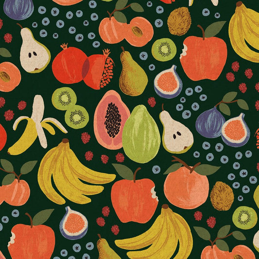 Orchard CANVAS - Fruit Stand in Hunter - Rifle Paper Co - Cotton + Steel