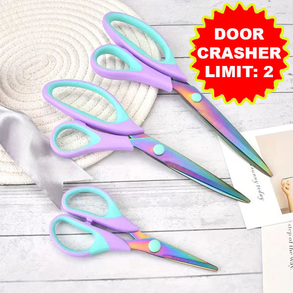 Titanium Scissor Set - Purple Aqua  (3 Piece)