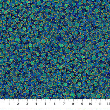 Shimmer - Multi Dot Lagoon (27895M-66) Metallic - Northcott - Full Bolt (10m)