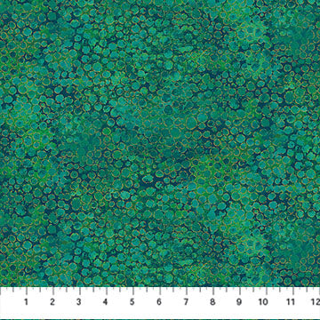 Shimmer - River Rocks Peacock (27896M-78) Metallic - Northcott - Full Bolt (10m)
