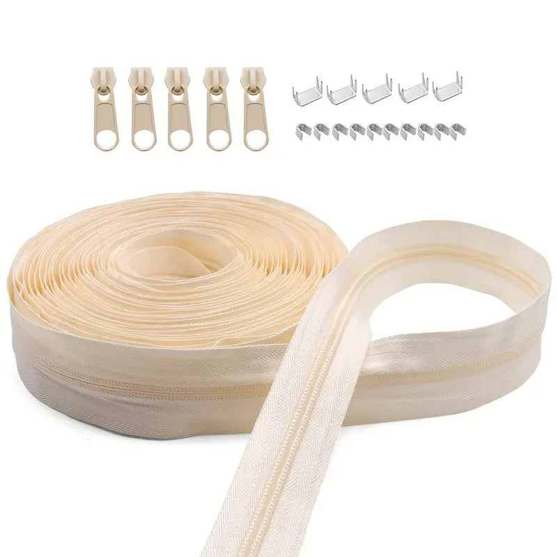 Zipper Nylon #5 with Stops & Zipper Sliders (4yd)