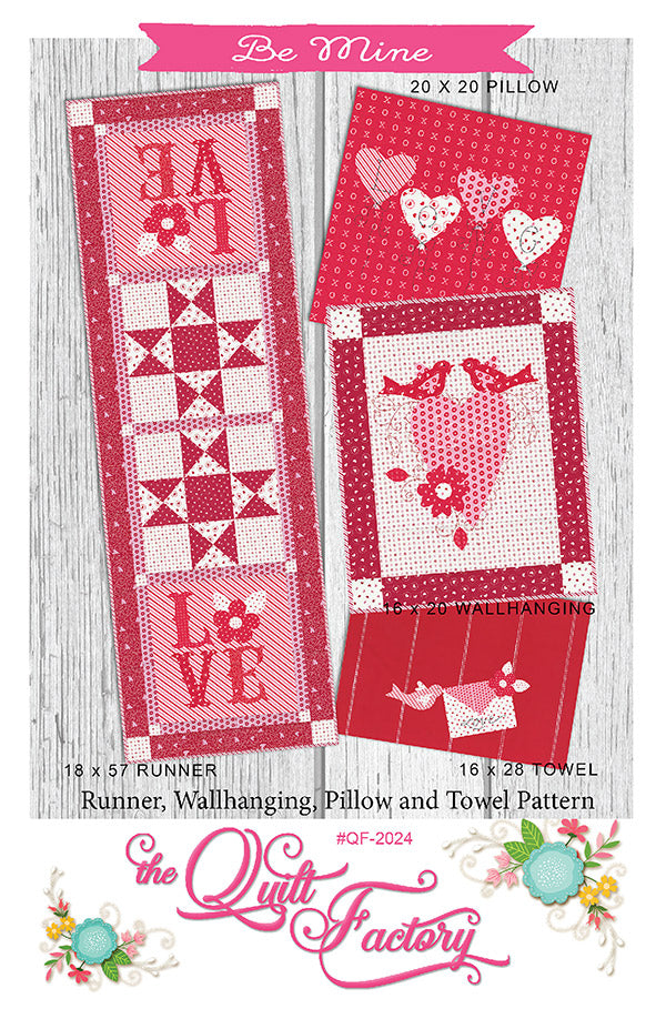 Be Mine - Runner, Wallhanging, Pillow and Towel Pattern - The Quilt Factory