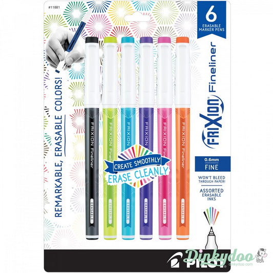 Frixion Fineliner - Bright 6 pk Assorted Colors by Pilot (Pre-order: Jun 2024)