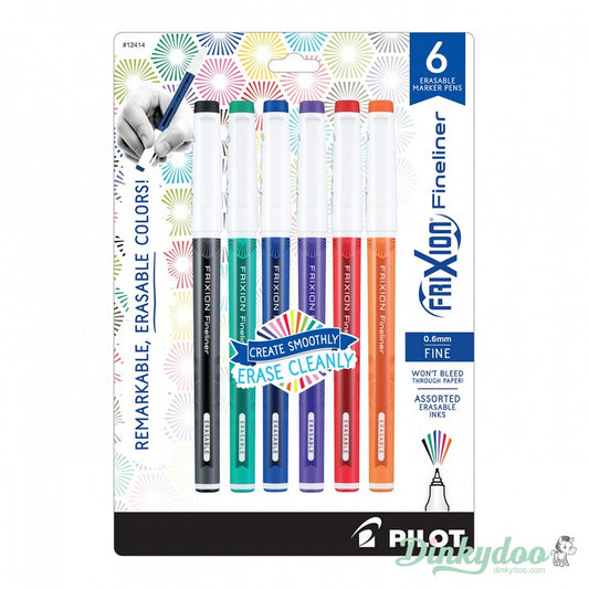 Frixion Fineliner - Bold 6 pk Assorted Colors by Pilot (Pre-order: May 2024)