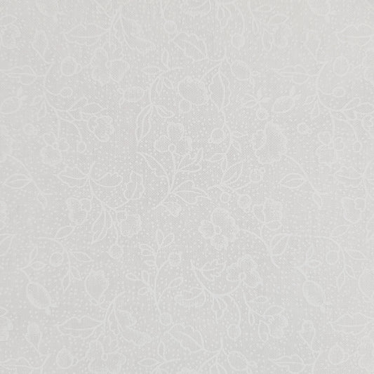 Harmony Prints - White on White - 1250-12 in Floral - Full Bolt (15m)
