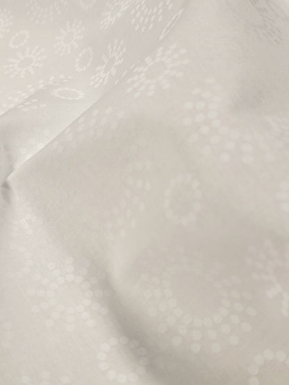 Harmony Prints - White on White - 1250-144 in Starburst - Dinkydoo Fabrics