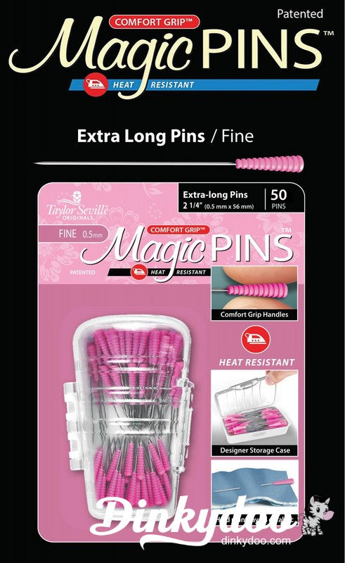 Magic Pins - Extra Long Fine (50 pk) - Taylor Seville (Pre-order: Apr 2026) - Dinkydoo Fabrics