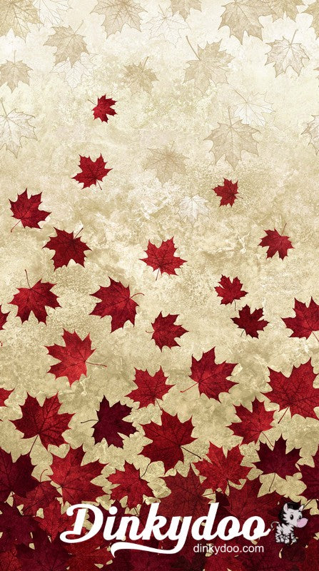Oh Canada 10th Anniversary - Falling Maple Leaves in Cream - Deborah Edwards - Northcott