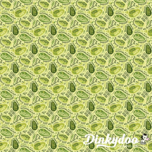 Avocado Love - Words in Chartreuse - Northcott