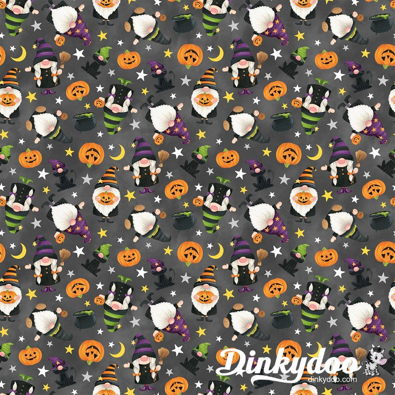 Gnomes Night Out Gnome Toss in Grey Northcott Dinkydoo Fabrics